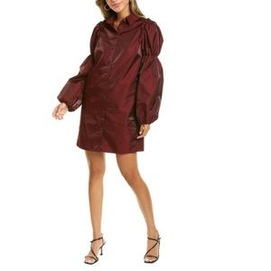 Walter Baker Orlana Mini Dress Size S Shiny Burgundy